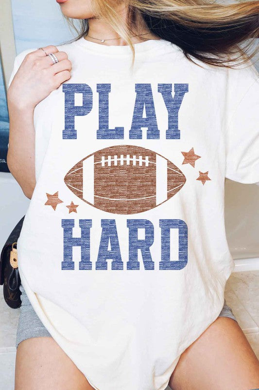 PLAY HARD FOOTBALL GRAPHIC TEE Graffic Tee WHITE SMALL 