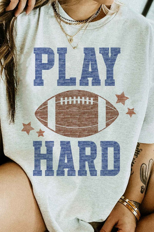 PLAY HARD FOOTBALL GRAPHIC TEE Graffic Tee ASH SMALL 