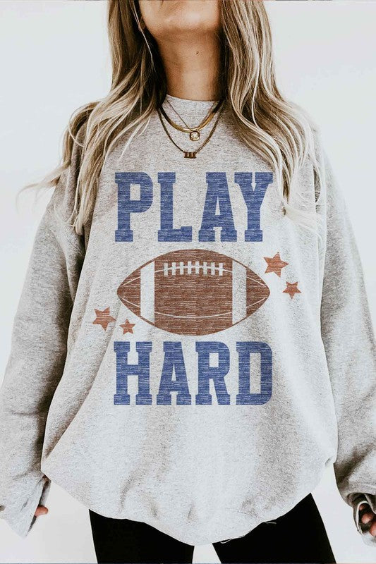 PLAY HARD FOOTBALL GRAPHIC SWEATSHIRT Graffic Sweatshirt ASH SMALL 