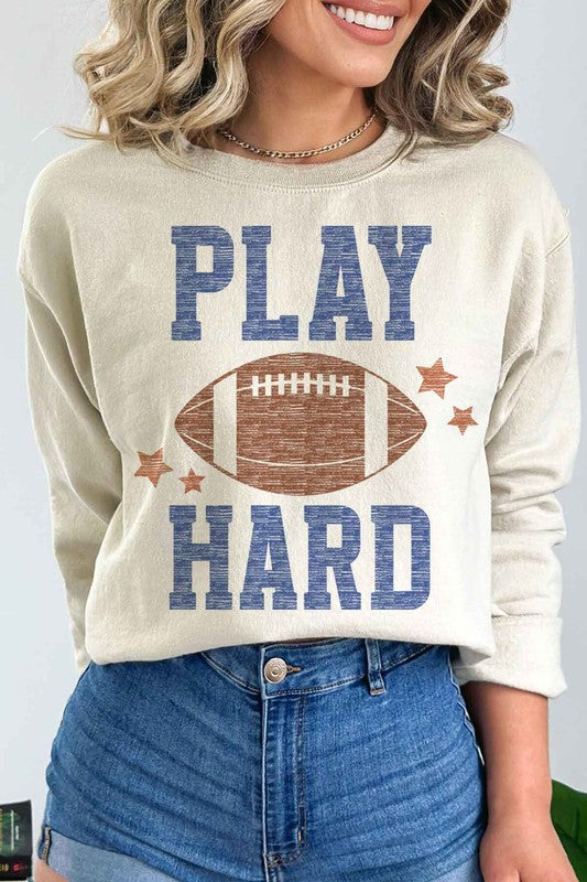 PLAY HARD FOOTBALL GRAPHIC SWEATSHIRT Graffic Sweatshirt SAND SMALL 