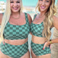 Bali Checkered High Waisted Swim Bottoms Swimwear   