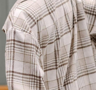 Plaid Removable Hood Buttoned Shacket