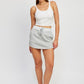 FRENCH TERRY PAPER BAG MINI SKIRT Mini Skirt   