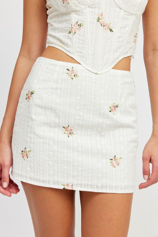 FLORAL PRINT MINI SKIRT Mini Skirt   