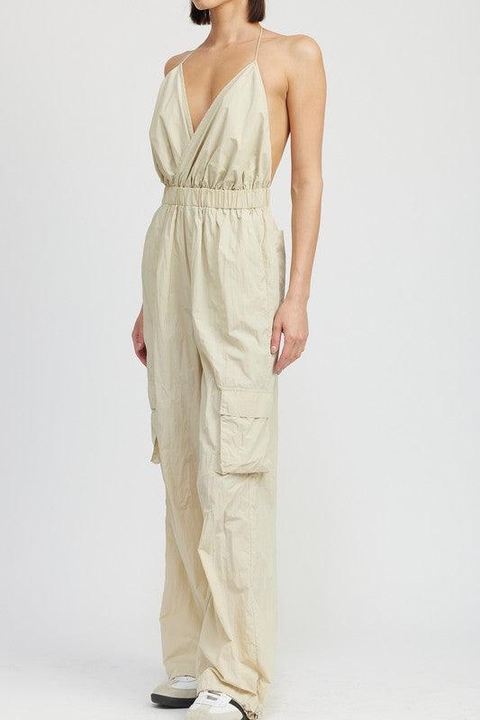 Can't Keep Me Here Cargo Jumpsuit - Three Mad Hatters Mercantile 