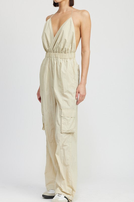 Can't Keep Me Here Cargo Jumpsuit Womens Jumpsuits   