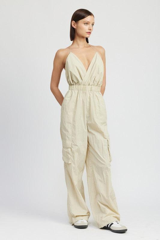 Can't Keep Me Here Cargo Jumpsuit - Three Mad Hatters Mercantile 