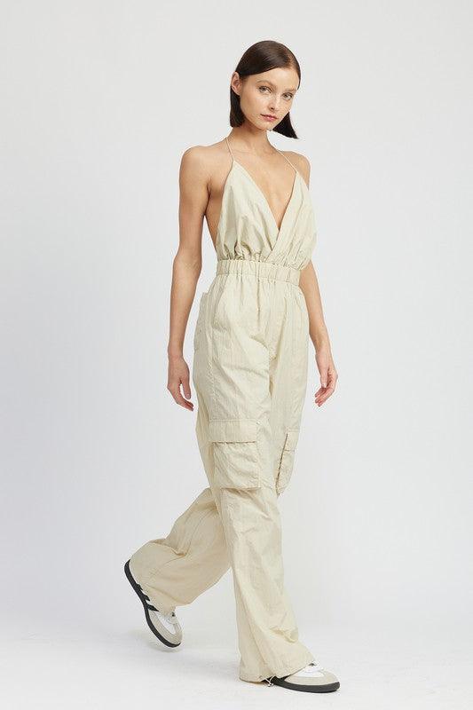 Can't Keep Me Here Cargo Jumpsuit - Three Mad Hatters Mercantile 