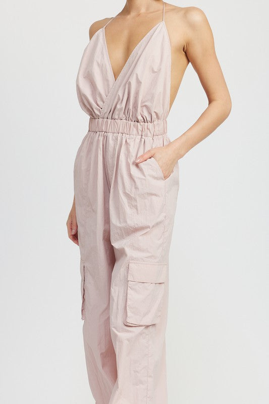 Can't Keep Me Here Cargo Jumpsuit Womens Jumpsuits   