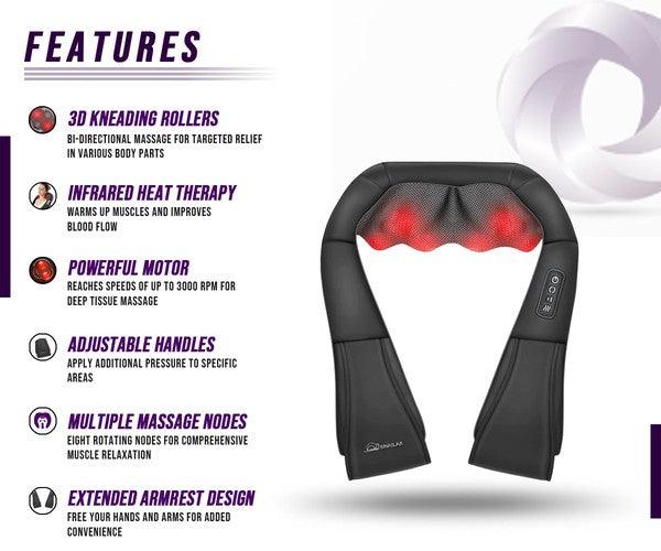 Neck and Shoulder Massager w/Heat - Three Mad Hatters Mercantile 