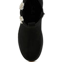 Mothman Faux Fur Detail Chunky Ankle Boots