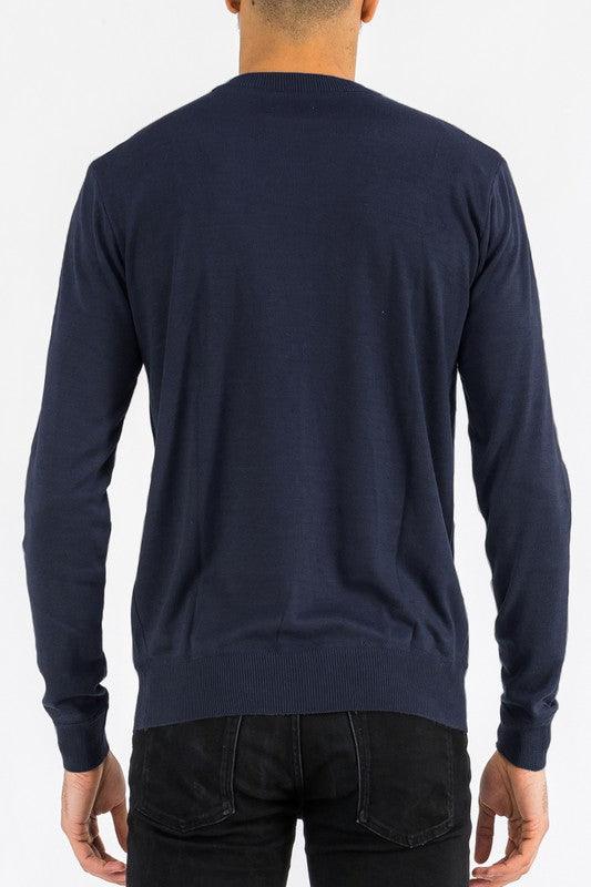 Solid Color Round Neck Sweater - Three Mad Hatters Mercantile 