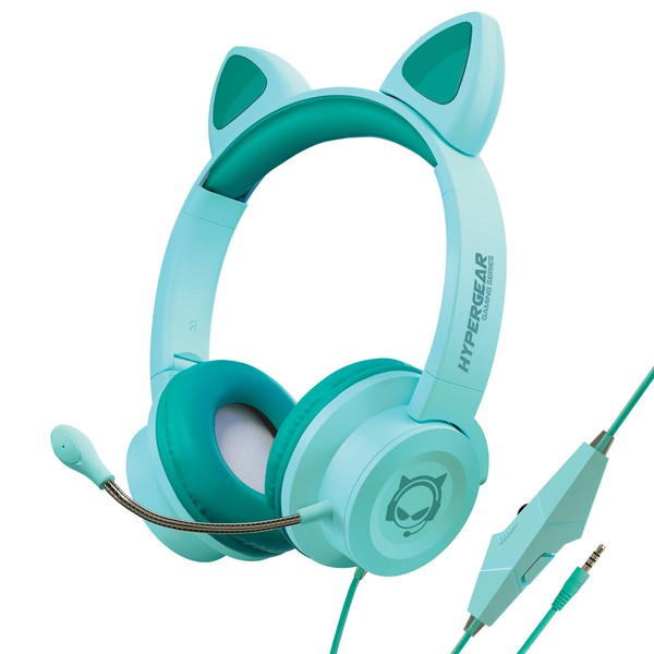 HyperGear Kombat Kitty Kids Gaming Headset Kids Gaming Headset Teal One Size 