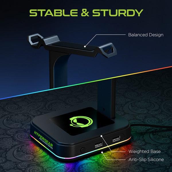 HyperGear RGB Command Station Headset Stand - Three Mad Hatters Mercantile 