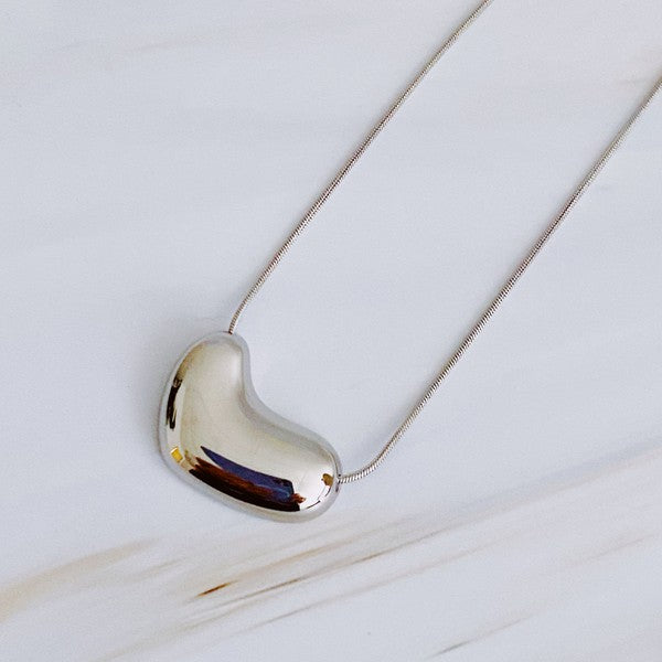 Bold Molten Heart Necklace Heart Necklace Silver OS 