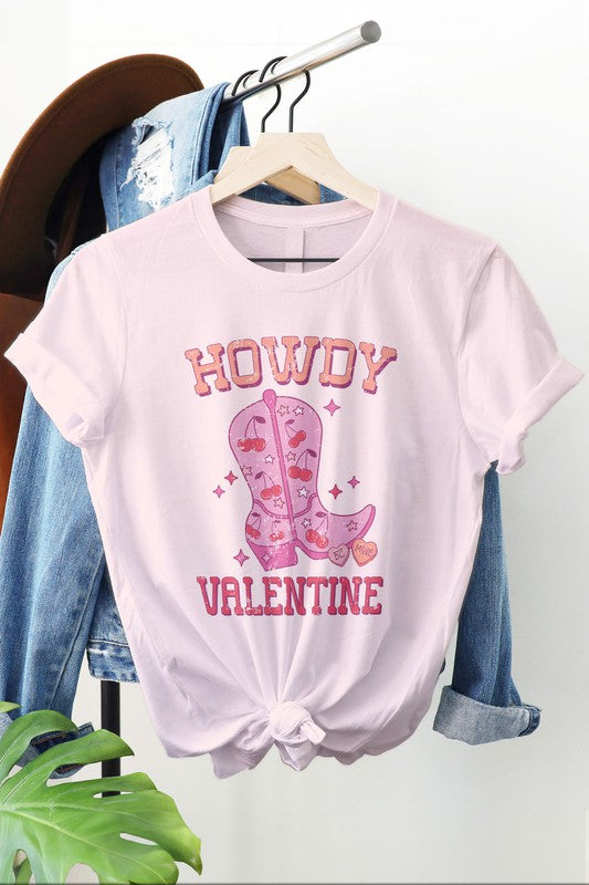 Retro Western Valentine's Day Graphic Tee T- Shirt Soft Pink S 