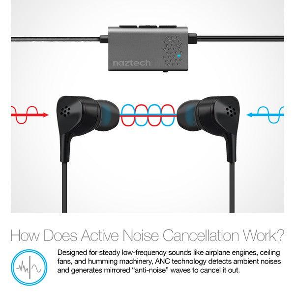 Naztech X1ANC Active Noise Cancelling Earphones - Three Mad Hatters Mercantile 