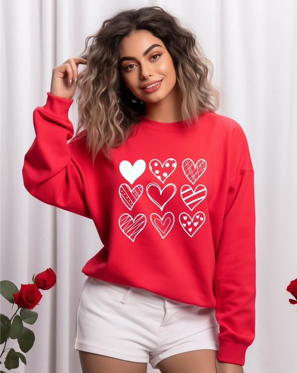 Nine Heart Valentine Sweatshirt - Three Mad Hatters Mercantile 