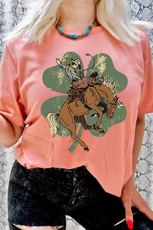 St. Patrick's Day Lucky Bronc Womens SPD T-shirt SUNSET S 