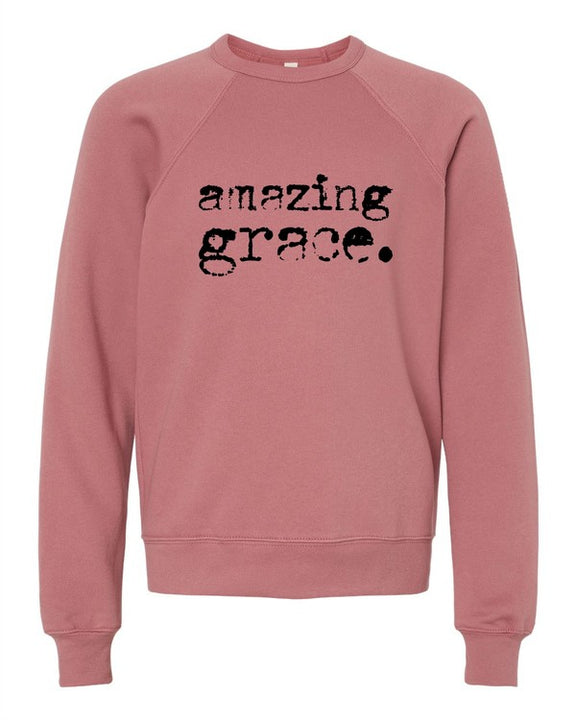 Amazing Grace Premium Crewneck Sweatshirt Graffic Sweatshirt Mauve L 