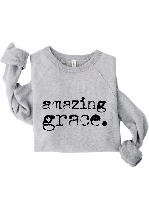 Amazing Grace Premium Crewneck Sweatshirt Graffic Sweatshirt Oxford Grey L 