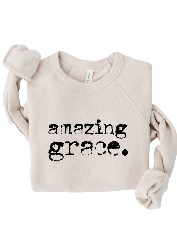 Amazing Grace Premium Crewneck Sweatshirt Graffic Sweatshirt Heather Dust L 