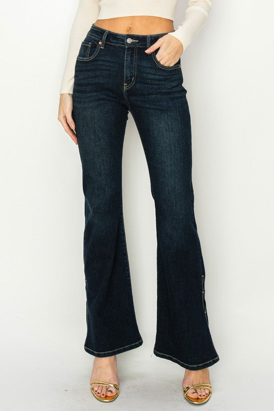 Split Decision High-Rise Flare Jeans Womens Jeans