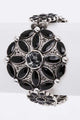 Enamel Flower Western Stretch Bracelet Western Bracelets Silver/Black O/S 