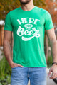 St Patricks Day Here For the Beer Mens Tee Mens SPD T-shirt heather kelly green L 