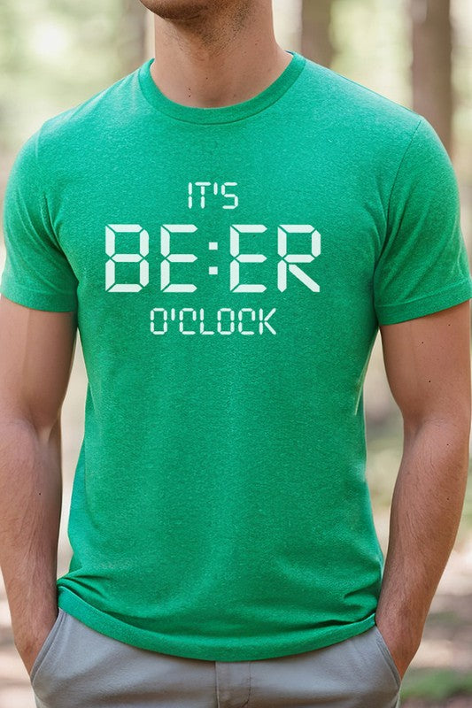 St Patricks Day Beer O Clock Mens Tee Mens SPD T-shirt heather kelly green L 