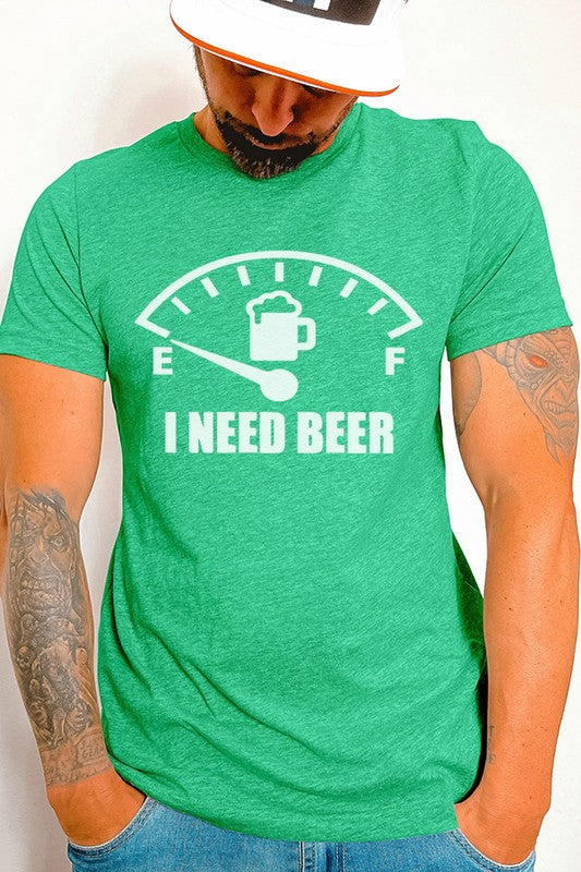 St Patricks Day I Need Beer Mens Tee Mens SPD T-shirt heather kelly green L 