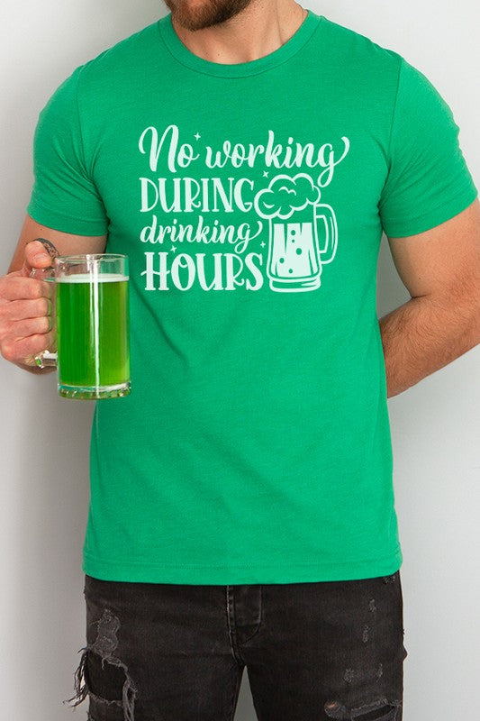 St Patricks Day No Working Drinking Hours Tee Mens SPD T-shirt heather kelly green L 