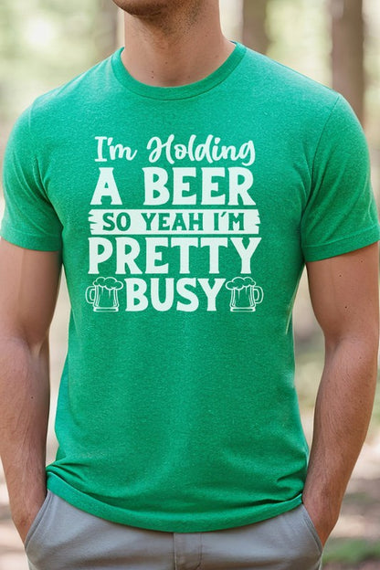 St Patricks Day Holding a Beer Mens Tee Mens SPD T-shirt heather kelly green L 