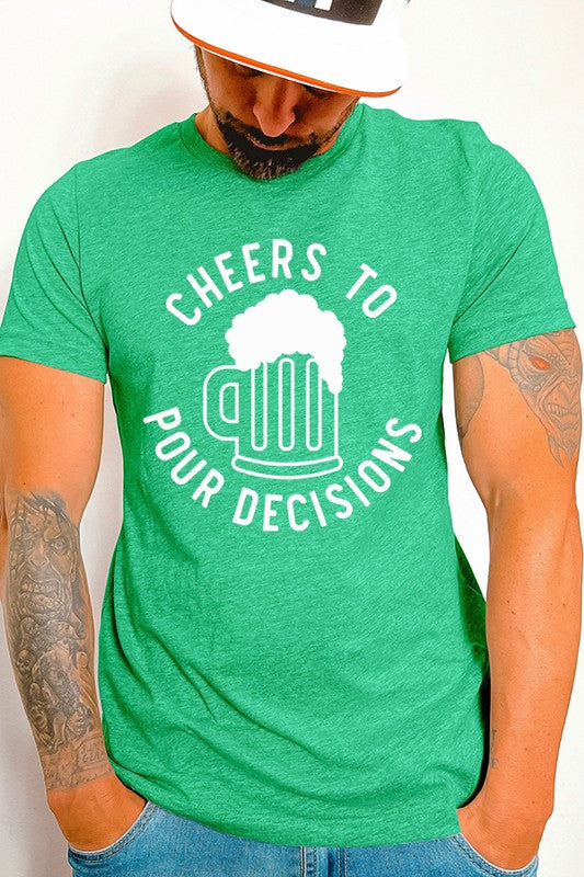 St Patricks Day Cheers To Pour Decisions Mens SPD T-shirt heather kelly green L 