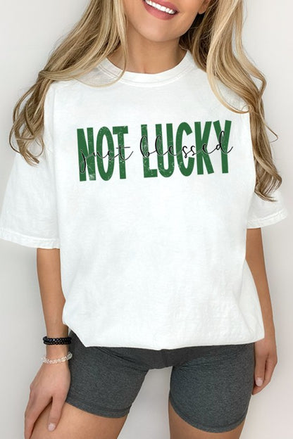 Not Lucky Just Blessed Oversized Tee Womens SPD T-shirt white L 