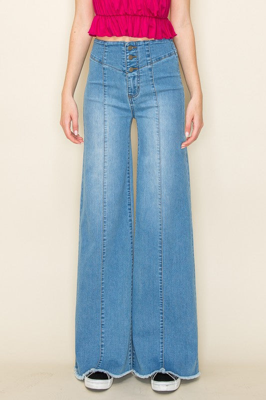 Wide leg, denim pants,  jeans, western  LT. WASH 24 