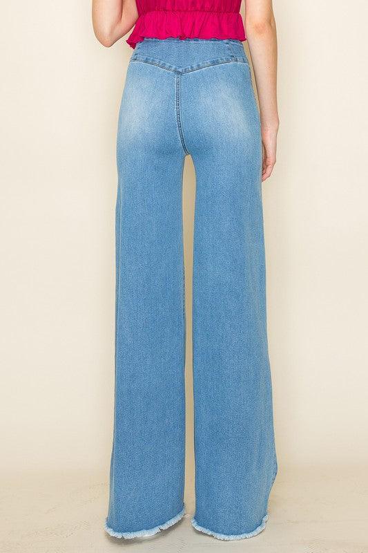 Cheyenne Wide leg Western Jeans - Three Mad Hatters Mercantile 