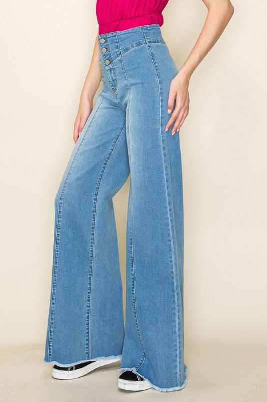 Cheyenne Wide leg Western Jeans - Three Mad Hatters Mercantile 