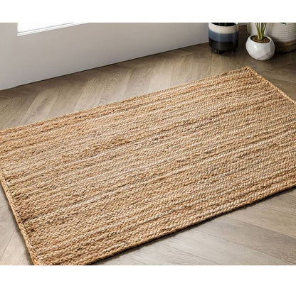 2x3 Feet Jute Hand-Woven Braided Door Mat Area Rug Jute Door Mat Natural One Size 