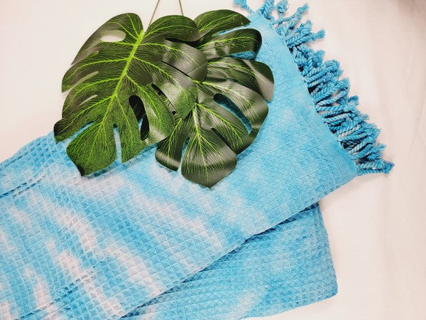 Turkish Cotton Waffle Knit Towel Turkish Cotton Waffle Towel BLUE One Size 