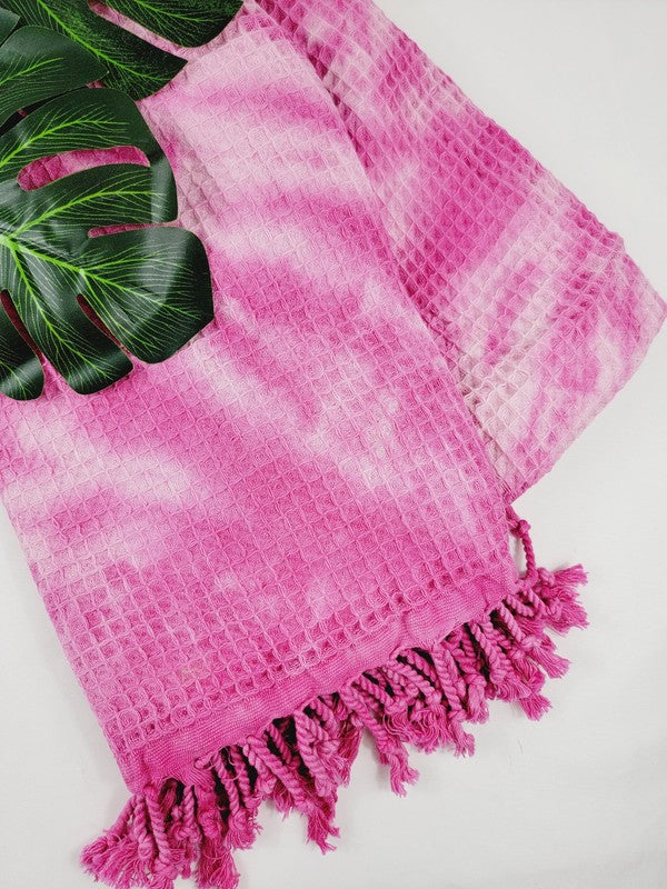 Turkish Cotton Waffle Knit Towel Turkish Cotton Waffle Towel PINK One Size 