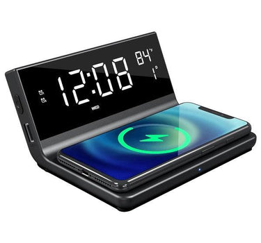 Supersonic Dual Alarm Clock with Wireless Charger