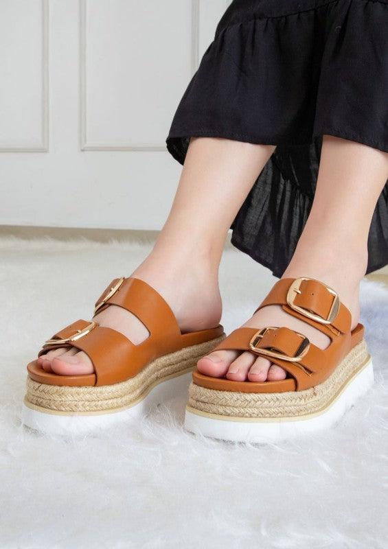 Monique Buckled Platform Shoes - Three Mad Hatters Mercantile 