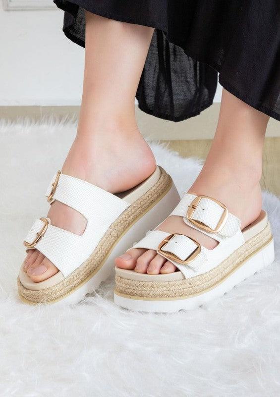 Monique Buckled Platform Shoes - Three Mad Hatters Mercantile 