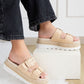 Monique Buckled Platform Shoes Buckled Platform Shoes Nude Raffia 6 