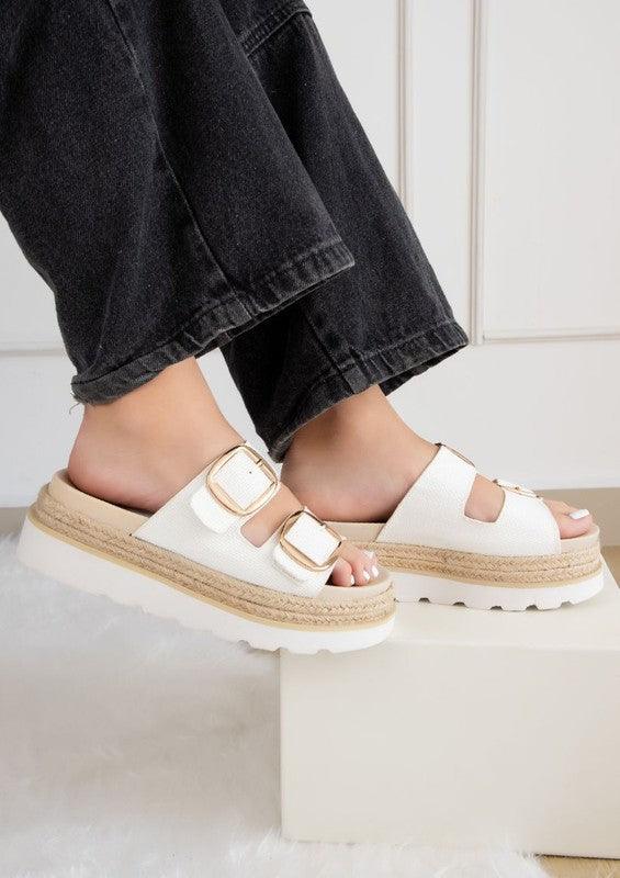 Monique Buckled Platform Shoes - Three Mad Hatters Mercantile 