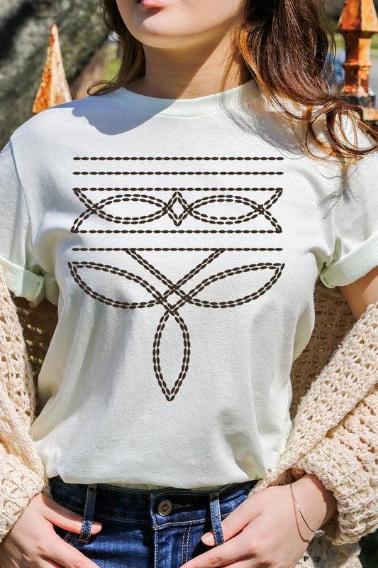 Western Boot Stitch Graphic Tee - Three Mad Hatters Mercantile 
