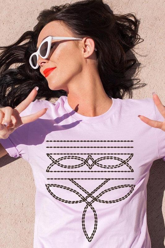 Western Boot Stitch Graphic Tee - Three Mad Hatters Mercantile 