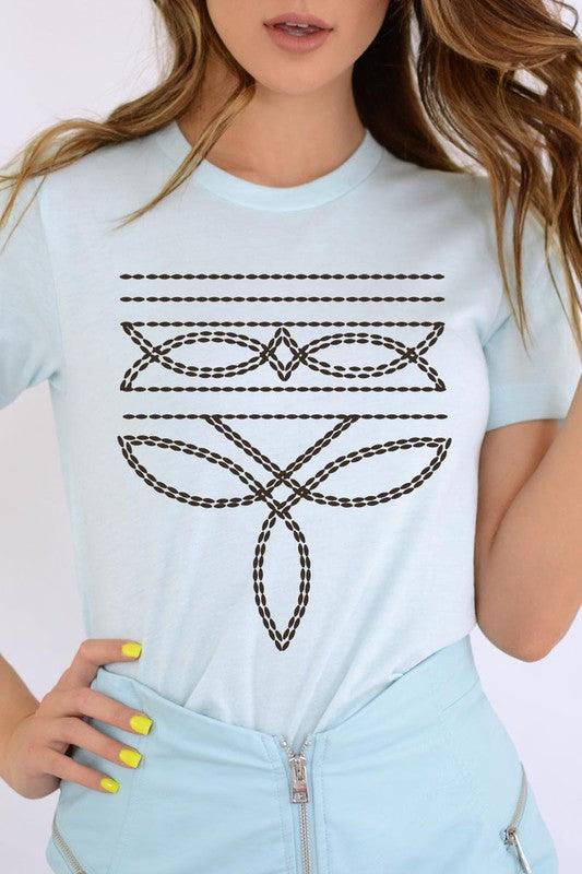 Western Boot Stitch Graphic Tee - Three Mad Hatters Mercantile 