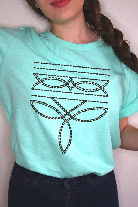 Western Boot Stitch Graphic Tee - Three Mad Hatters Mercantile 